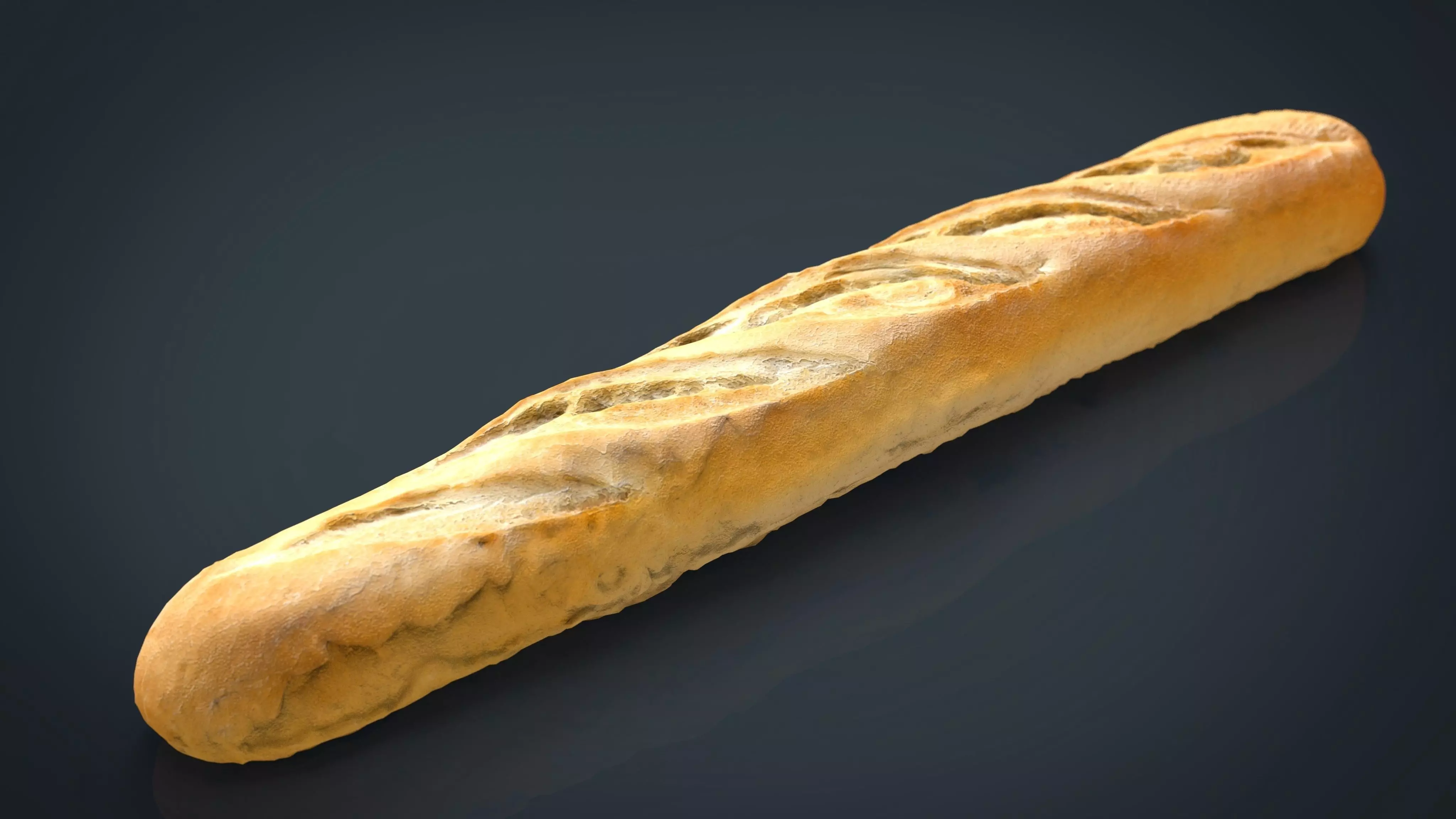 Loaf of bread Low-poly 3D model_0
