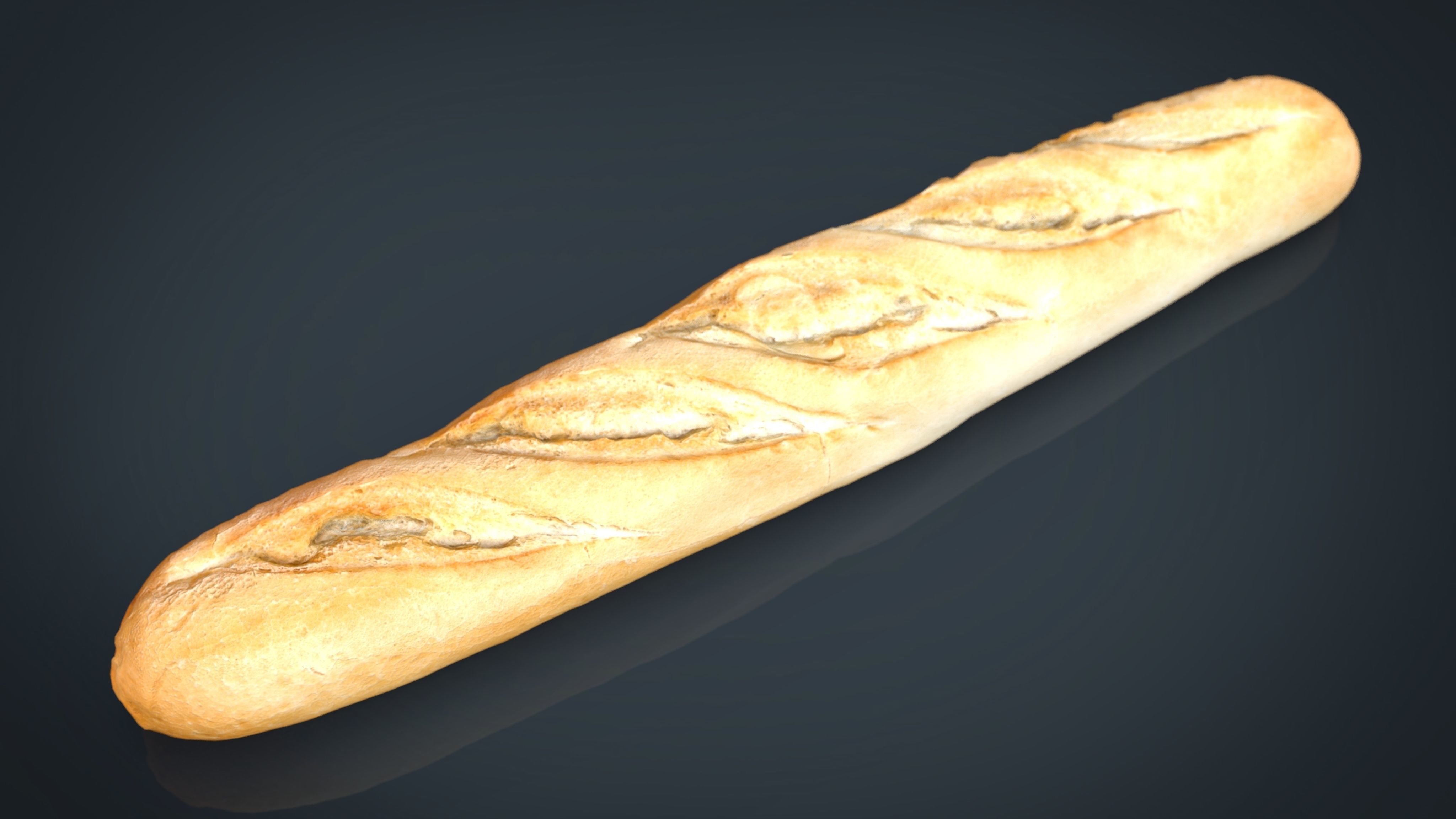Loaf of bread Low-poly 3D model_15