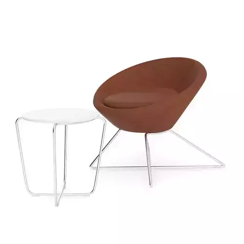 Brown Chair with Coffee Table