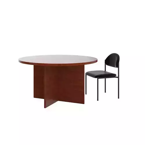 Round Table with Black Chair