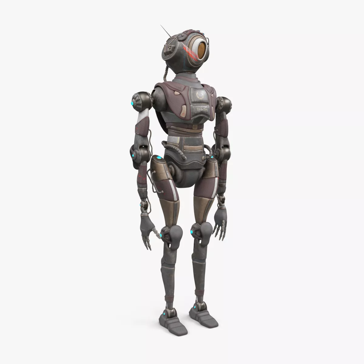 SR34 Robot Low-poly 3D model
