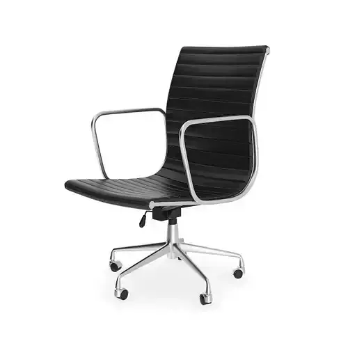 Black Leather Swivel Office Chair
