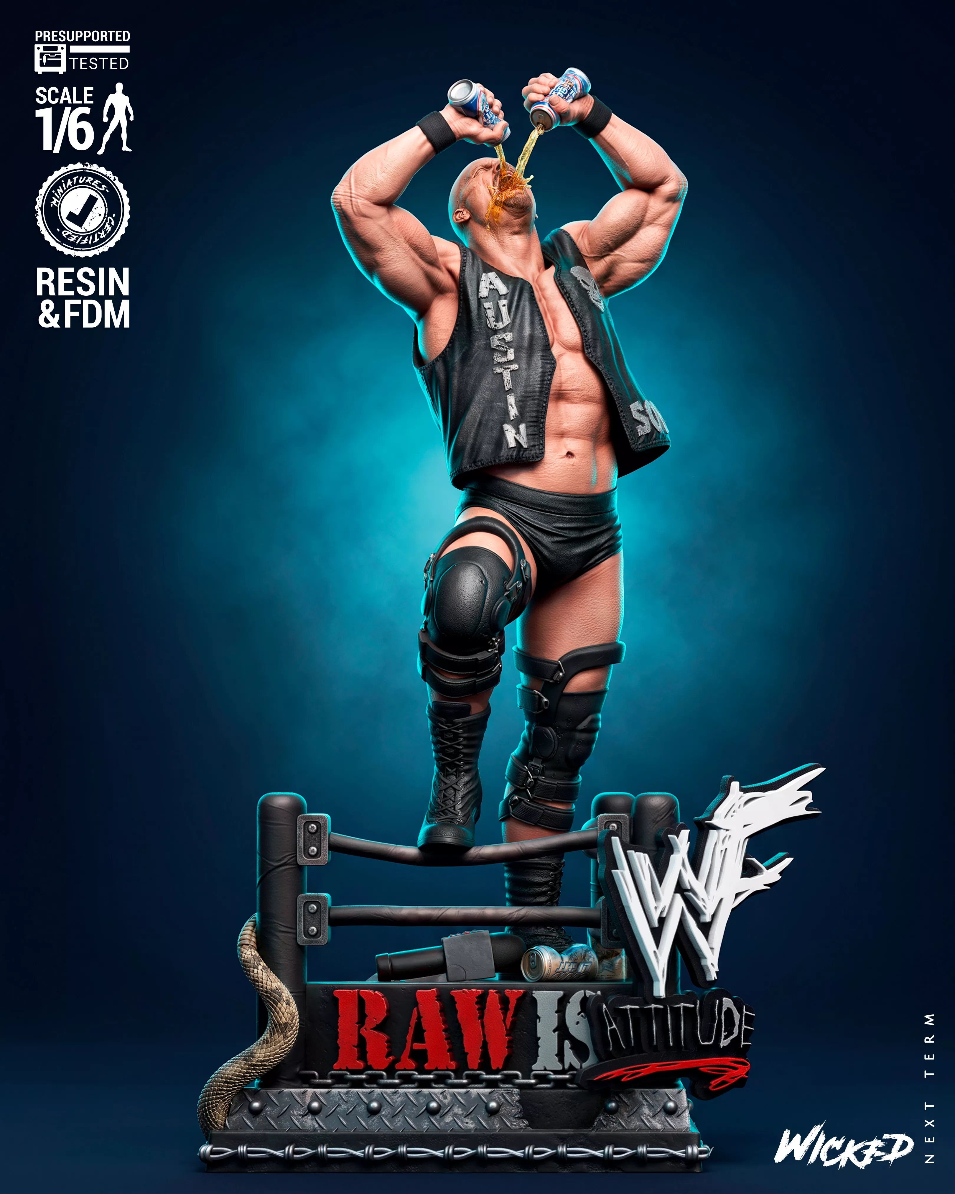 Wicked Steve Austin Sculpture 3D print model