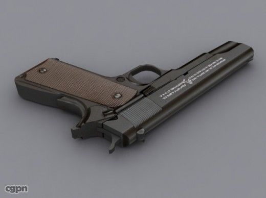 Colt 1911 Low-poly 3D model_2