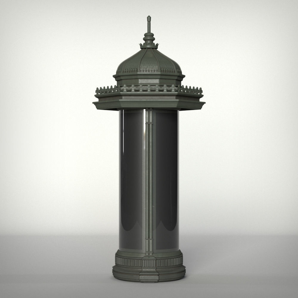 Morris Advertising Column 3D model_1