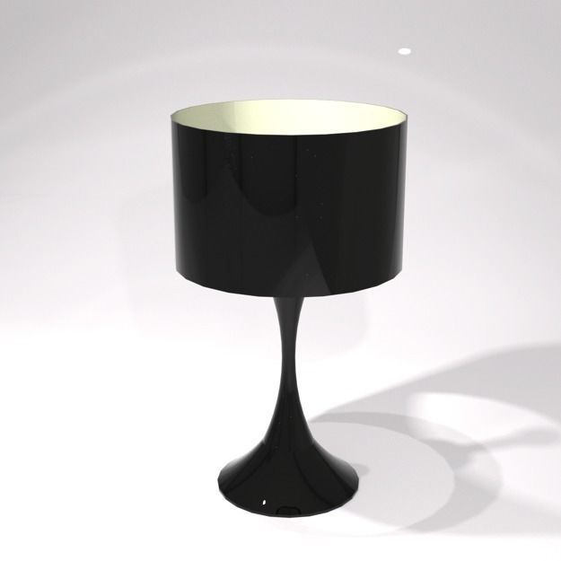 Black lacquer Paloma table lamp h69 cm Low-poly 3D model_1
