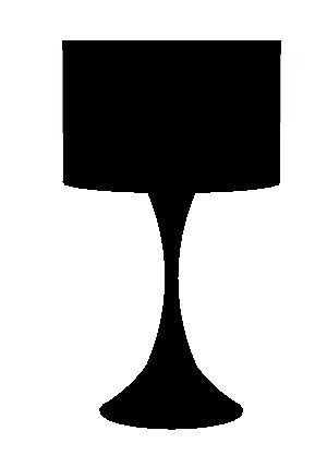 Black lacquer Paloma table lamp h69 cm Low-poly 3D model_3