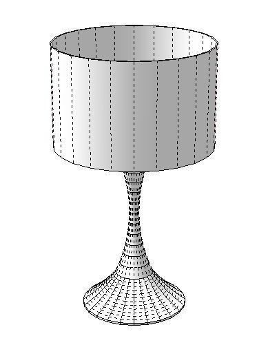 Black lacquer Paloma table lamp h69 cm Low-poly 3D model_4