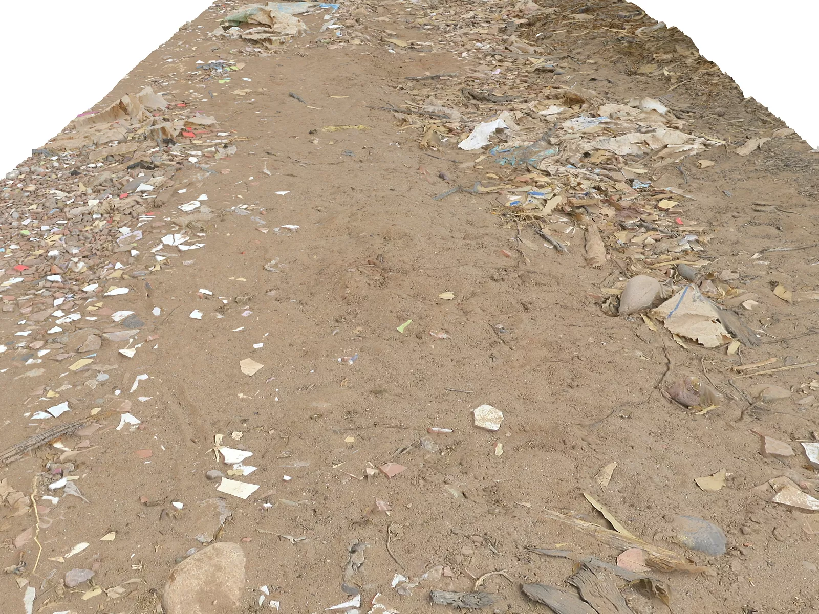 African Slums Land Road Low-poly 3D model