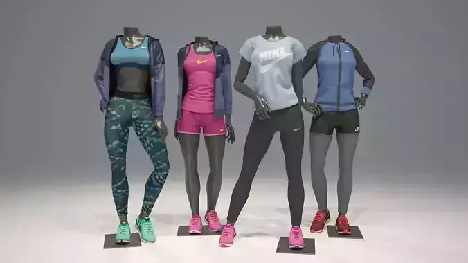 Woman mannequin Nike pack 2 3D model