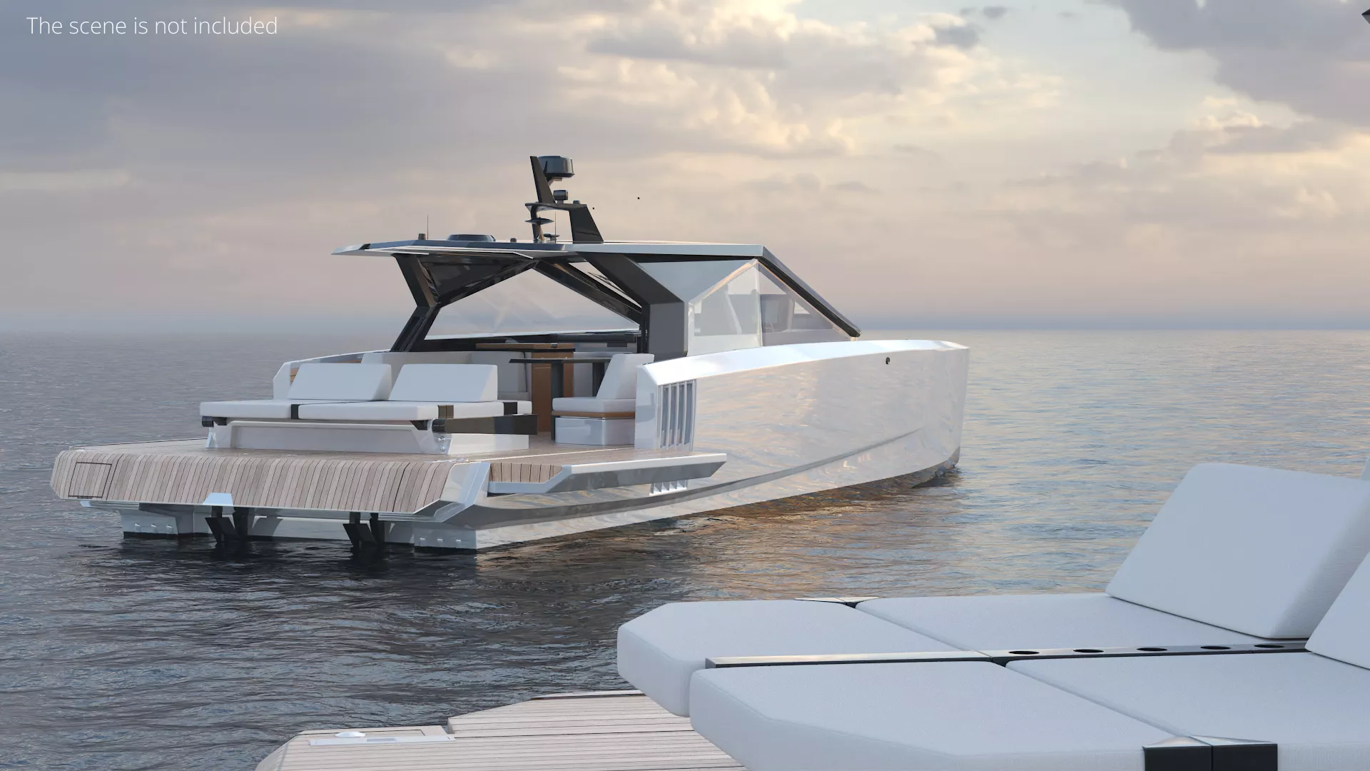 Performance Motor Yacht White Rigged for Maya 3D model