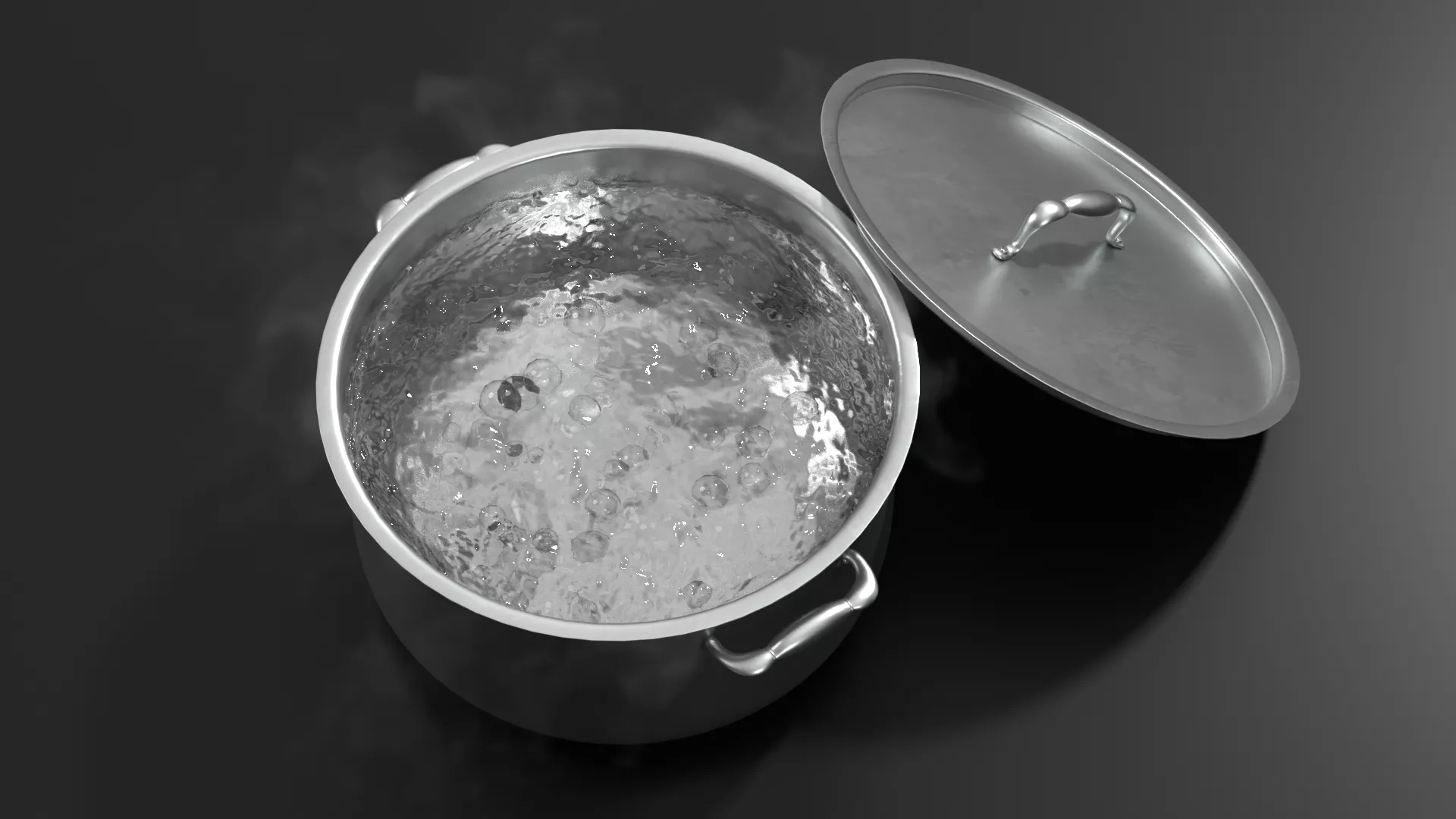 Boiling Pot Animated Volumetric VDB For Blender 3D model