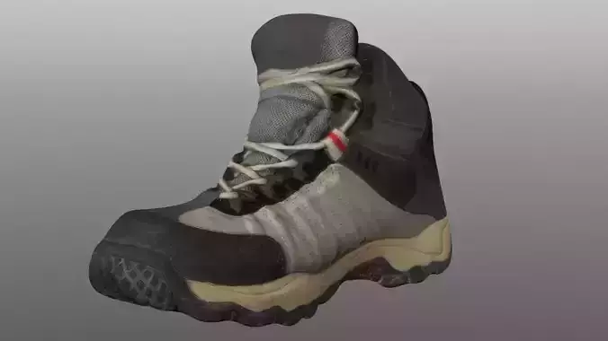 Boot 3D model pair of hiking boots Low-poly 3D model