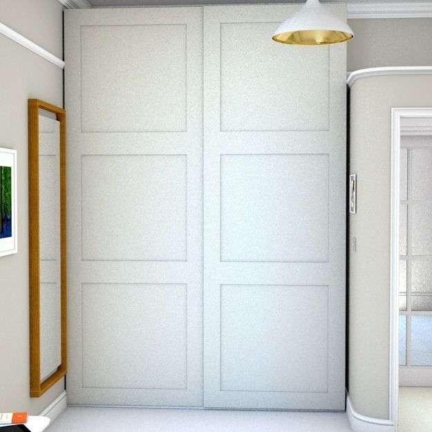 wardrobe with sliding doors h280 w196 d62 cms Low-poly 3D model_0