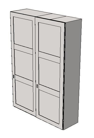 wardrobe with sliding doors h280 w196 d62 cms Low-poly 3D model_4
