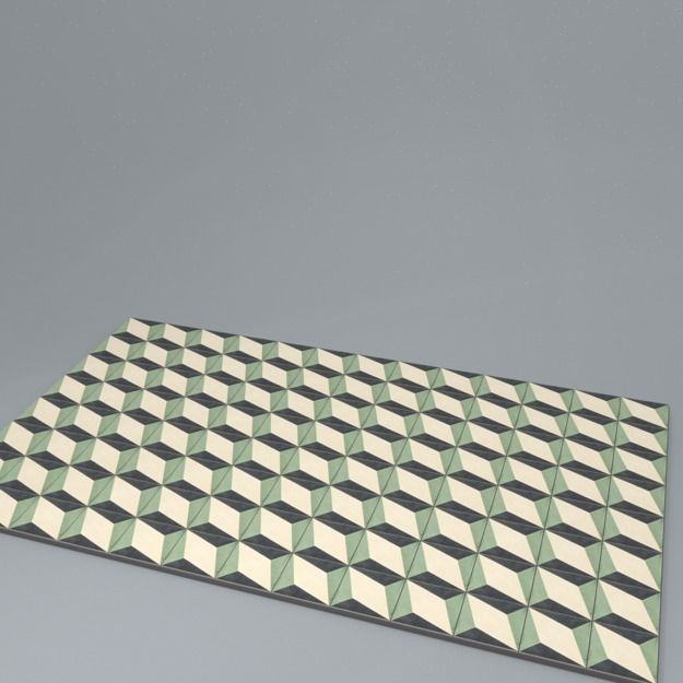 20x20cm floor tiles in a rhombus design Low-poly 3D model_1