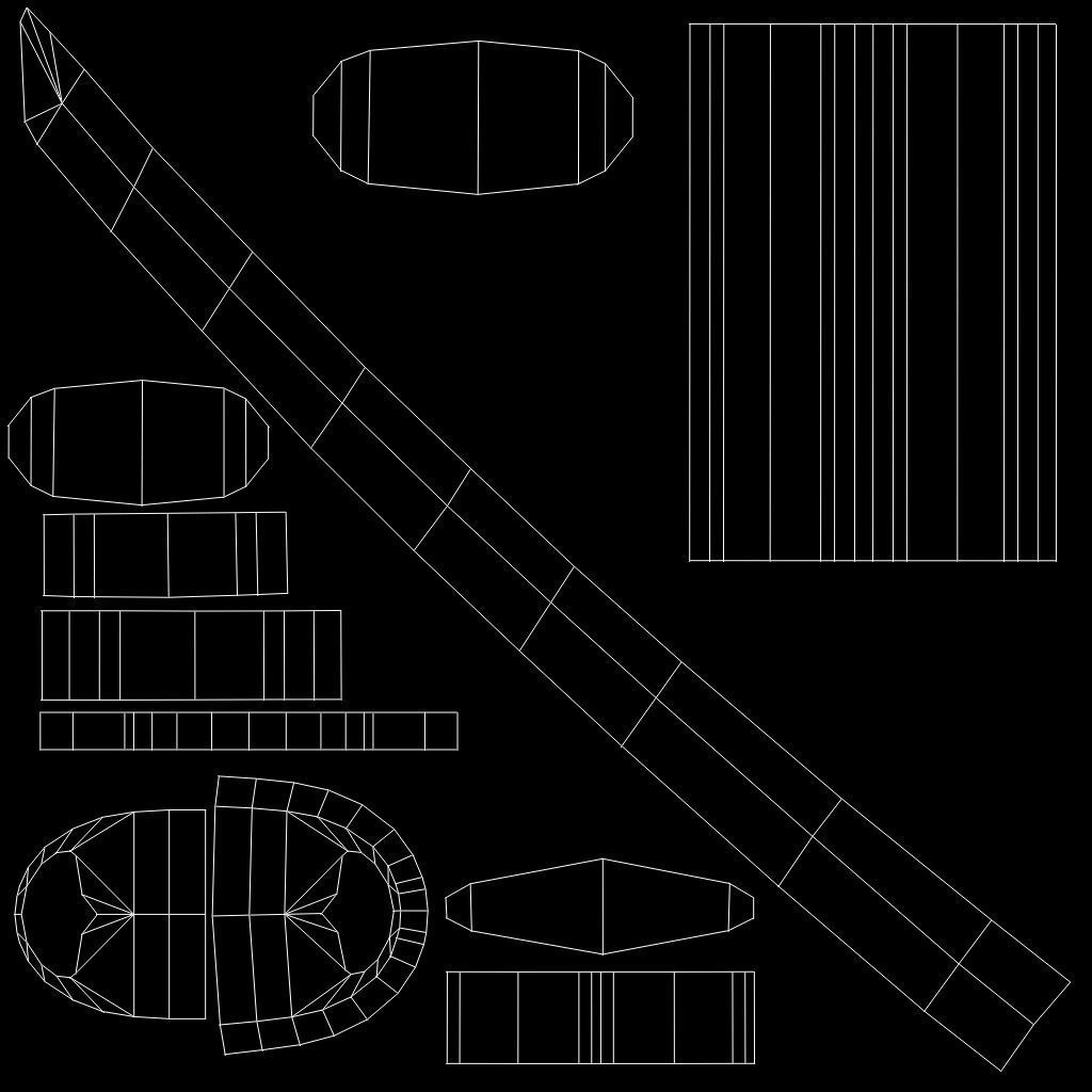 Japanese weapon Wakizashi  Low-poly 3D model_6