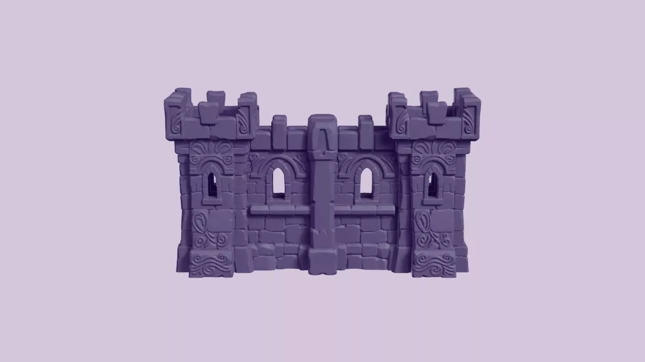 Modular Castle Battlement Wall Rampart 3D print model