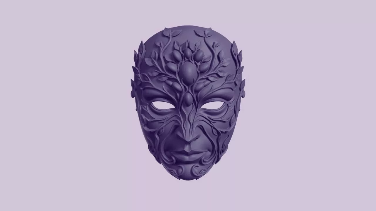 Venetian Botanical Spirit Face Mask 3D print model