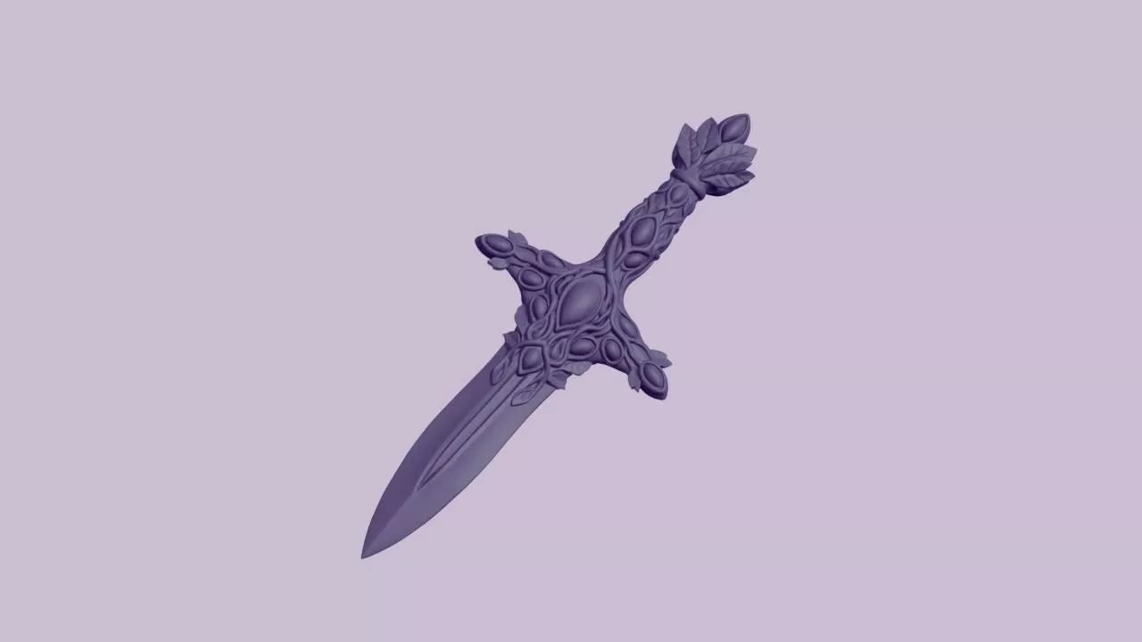 Ornate Jeweled Fantasy Athame Dagger 3D print model