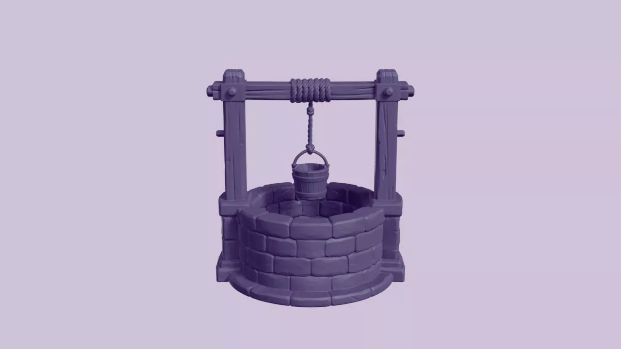 Medieval Stone Village Water Well 3D print model