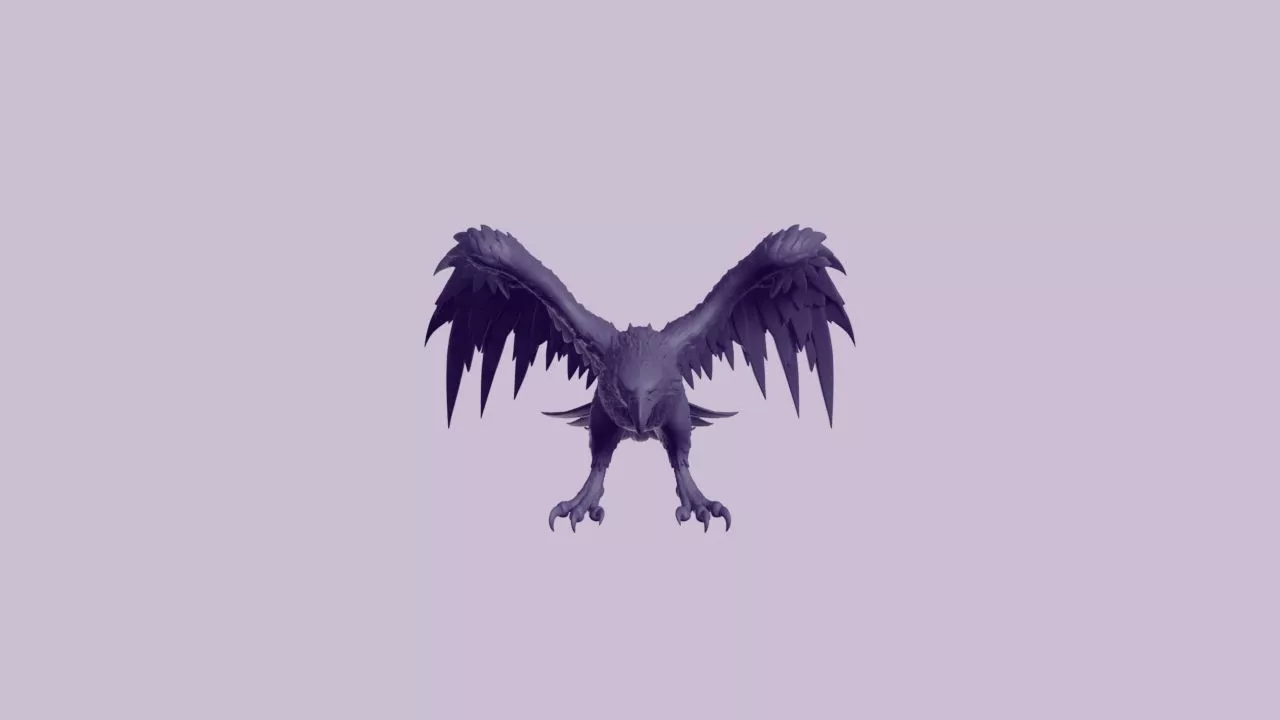 Frost Winged Eagle Beast Figurine 3D print model