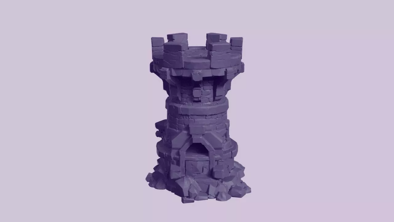 Medieval Stone Castle Turret Bastion 3D print model