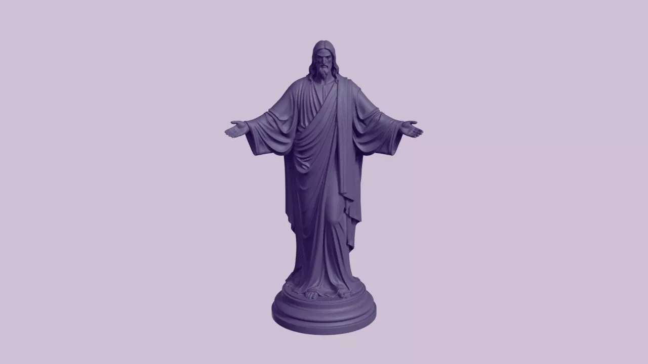 Standing Christ the Redeemer Statue 3D print model
