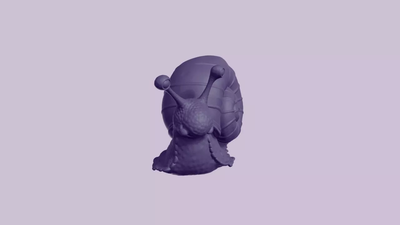 Cute Cartoon Garden Snail Figurine 3D print model