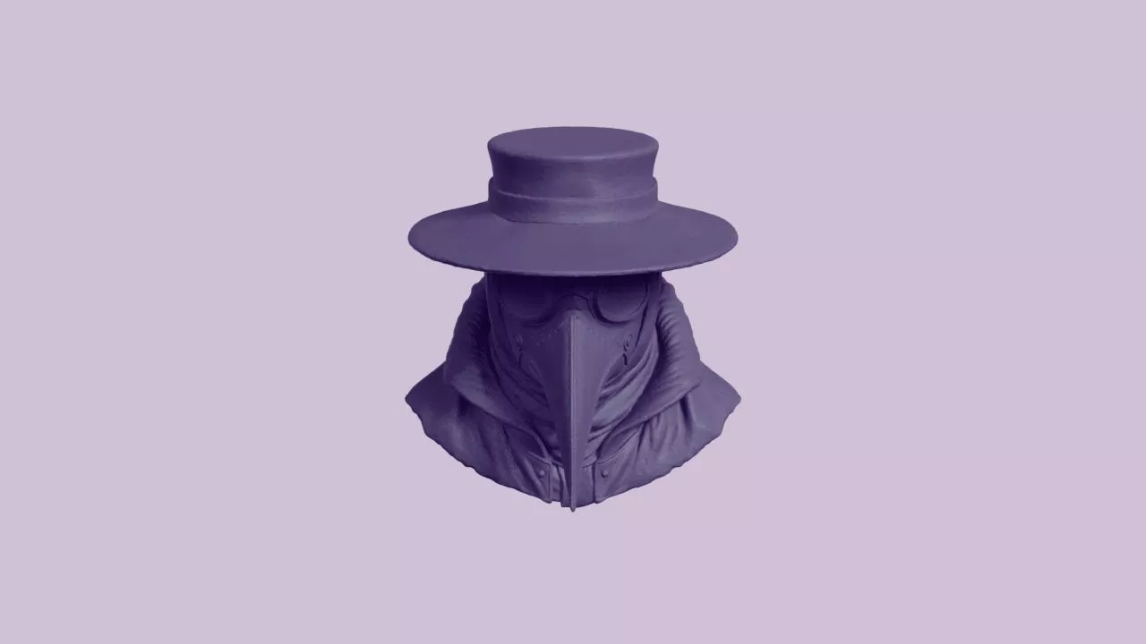 Plague Doctor Beak Mask with Hat 3D print model