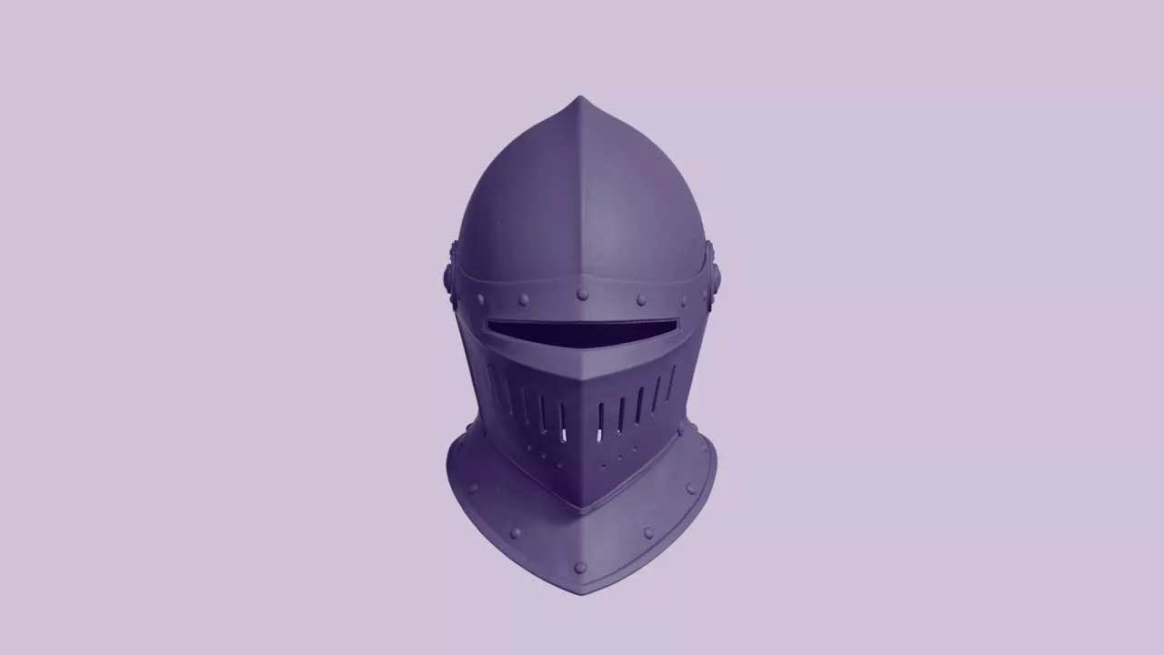 Medieval Closed Knight Sallet Helmet 3D print model