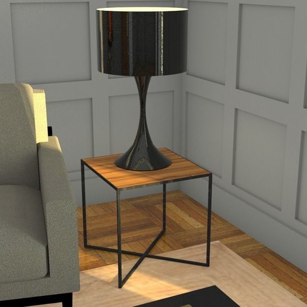 side table 45 x45 x 45 cm  Low-poly 3D model_0