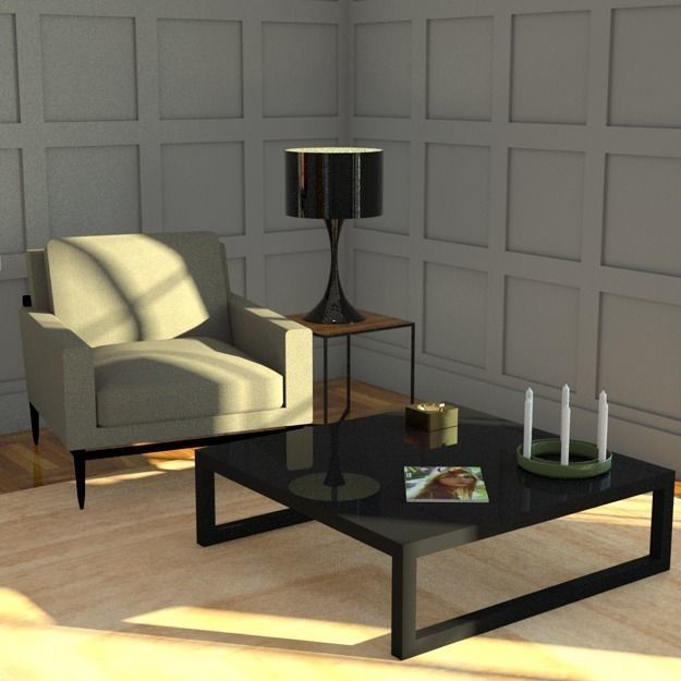 side table 45 x45 x 45 cm  Low-poly 3D model_7