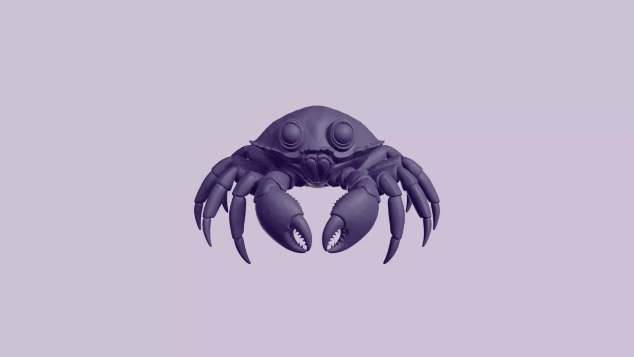 Cartoonish Coral Reef Crab Figurine 3D print model
