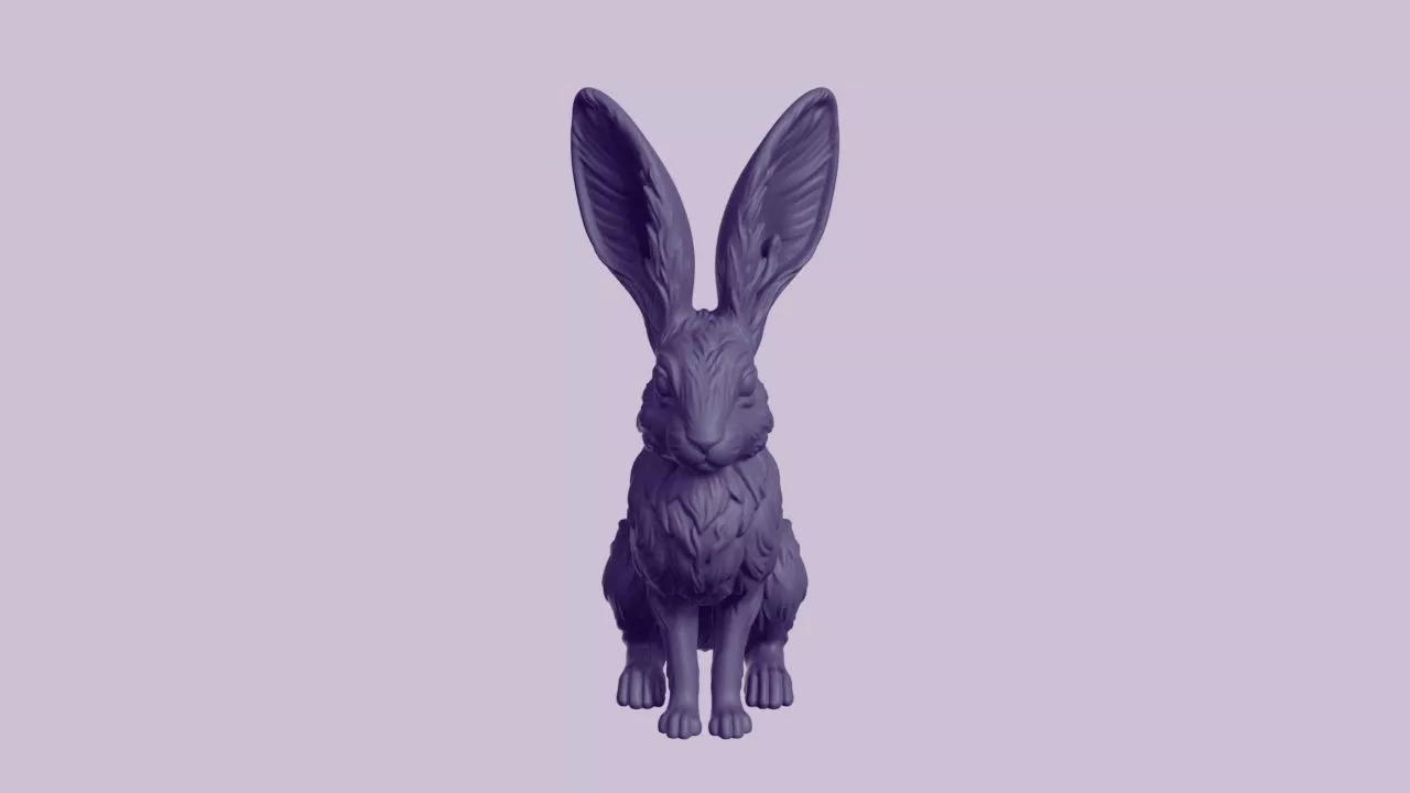 Long Eared Wild Hare Figurine 3D print model