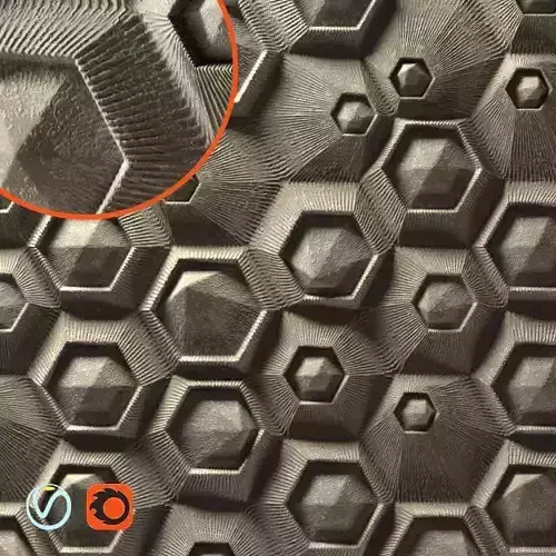 3D panel hxf-04 Hexagons 3D model