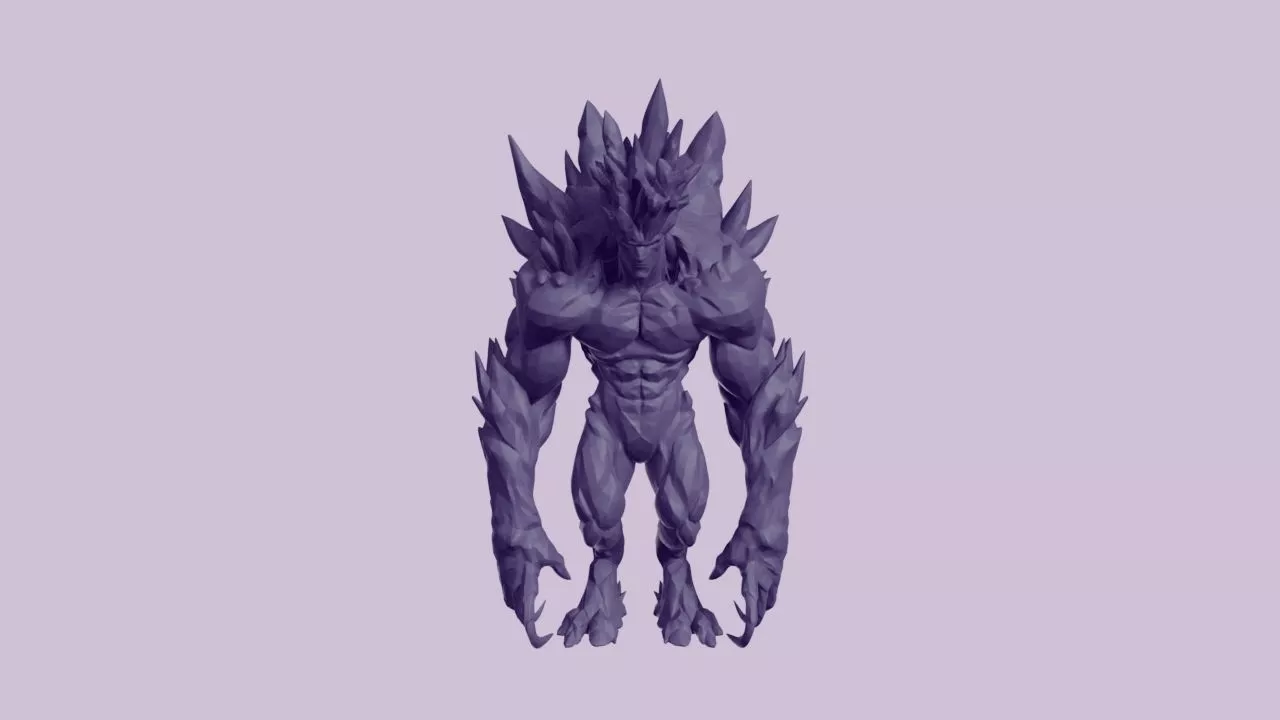 Frost Ice Elemental Golem Creature 3D print model