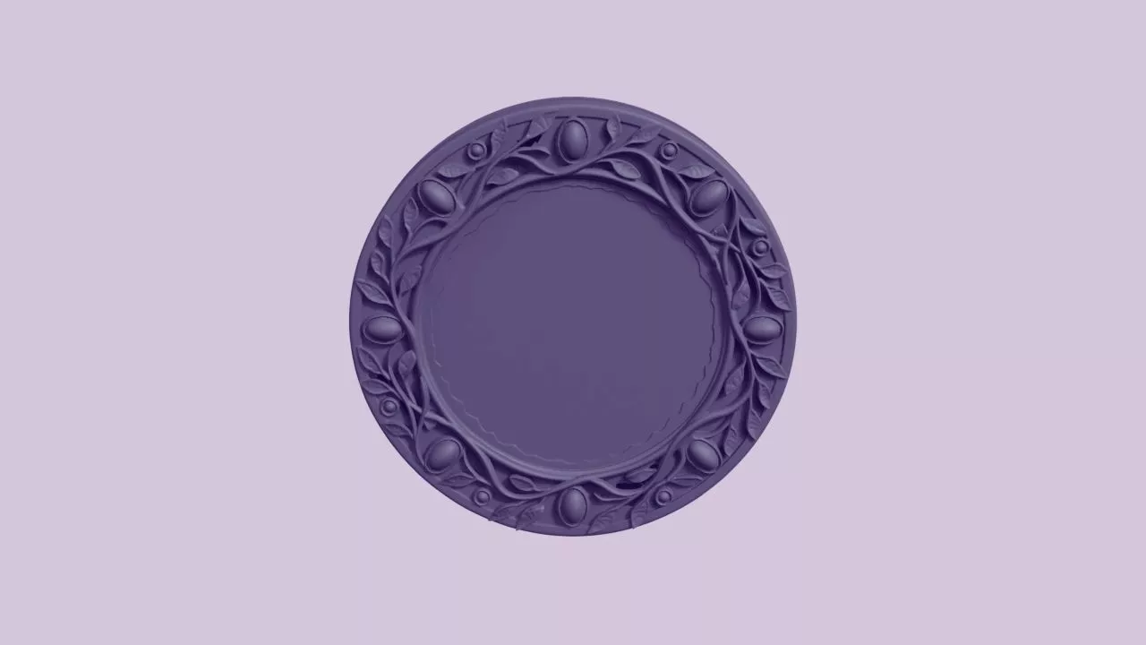 Ornate Jeweled Circular Wall Mirror Frame 3D print model