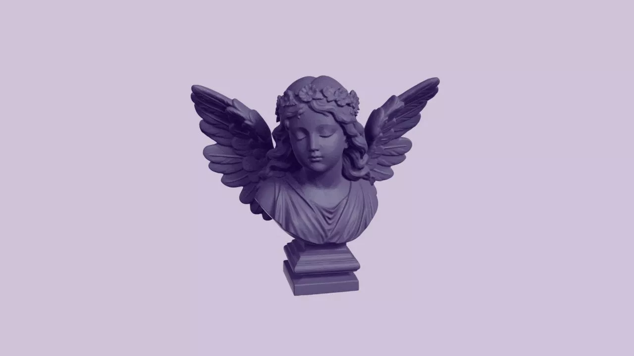 Classical Winged Cherub Angel Bust 3D print model