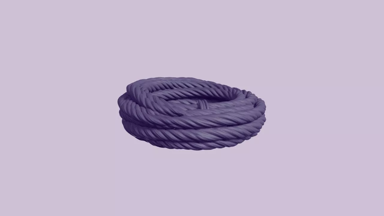 Coiled Nautical Hemp Rope Scatter Prop 3D print model