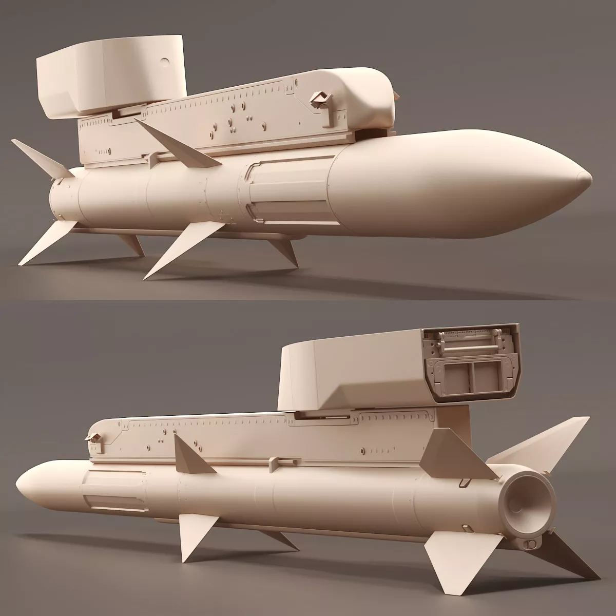 Missile Launcher LAU 129 With AIM 120 Missile for 3D Print 3D print model