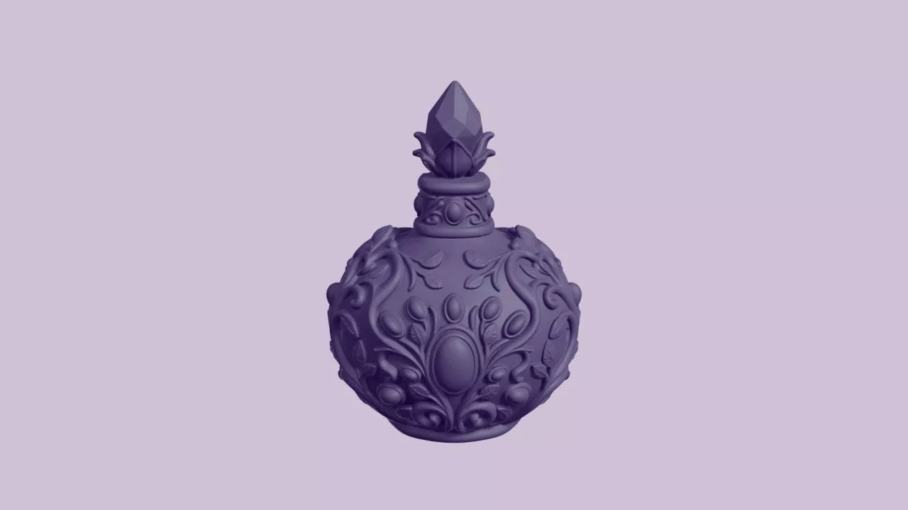 Ornate Fantasy Potion Bottle Flask 3D print model