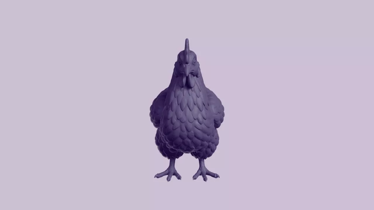 Domestic Farm Chicken Hen Figurine 3D print model