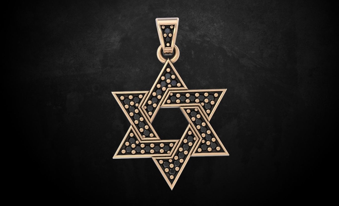 Pendant of the star of David 133 3D print model_1