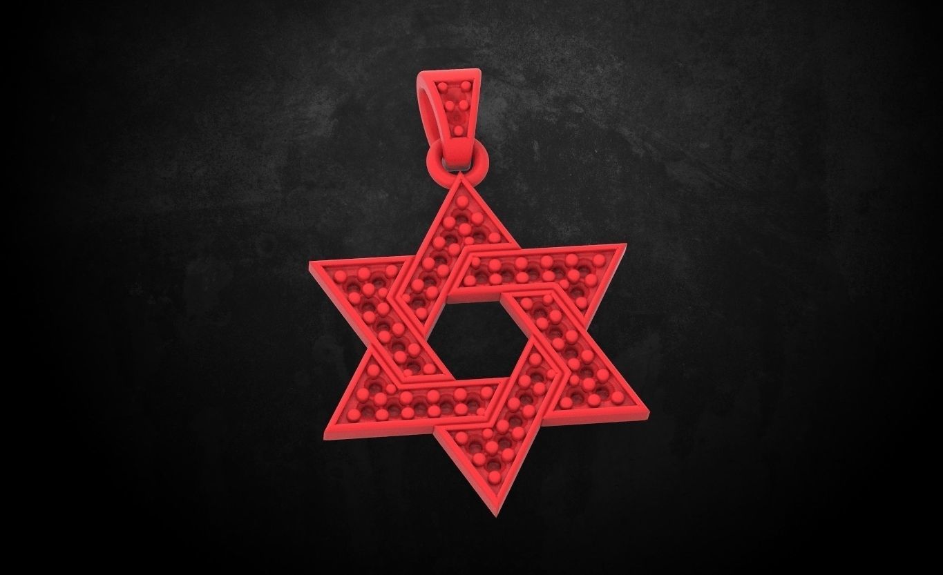 Pendant of the star of David 133 3D print model_7