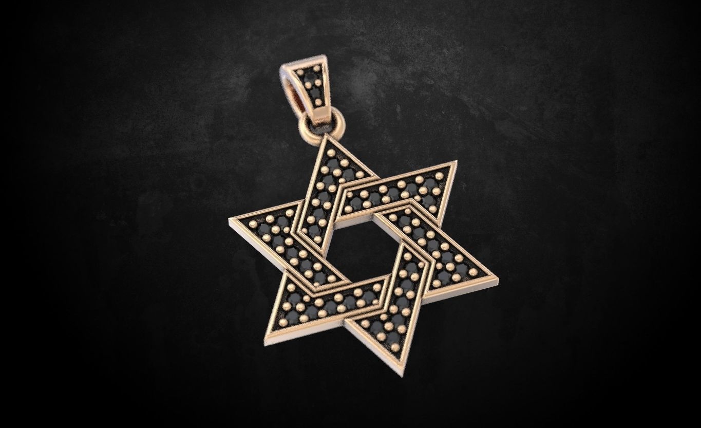 Pendant of the star of David 133 3D print model_3