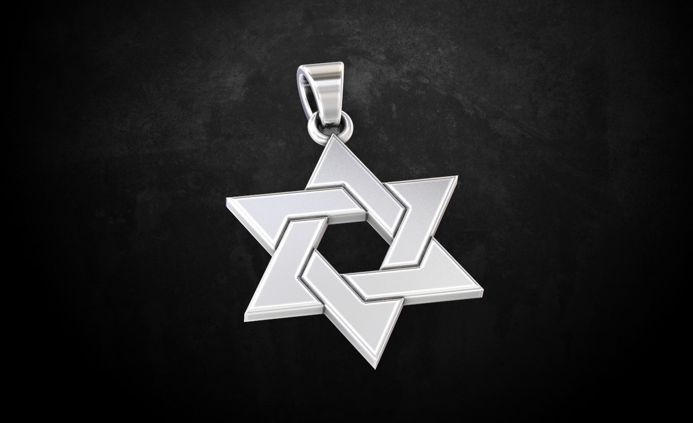 Pendant of the star of David 133 3D print model_4