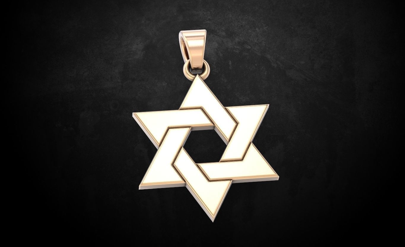 Pendant of the star of David 133 3D print model_6
