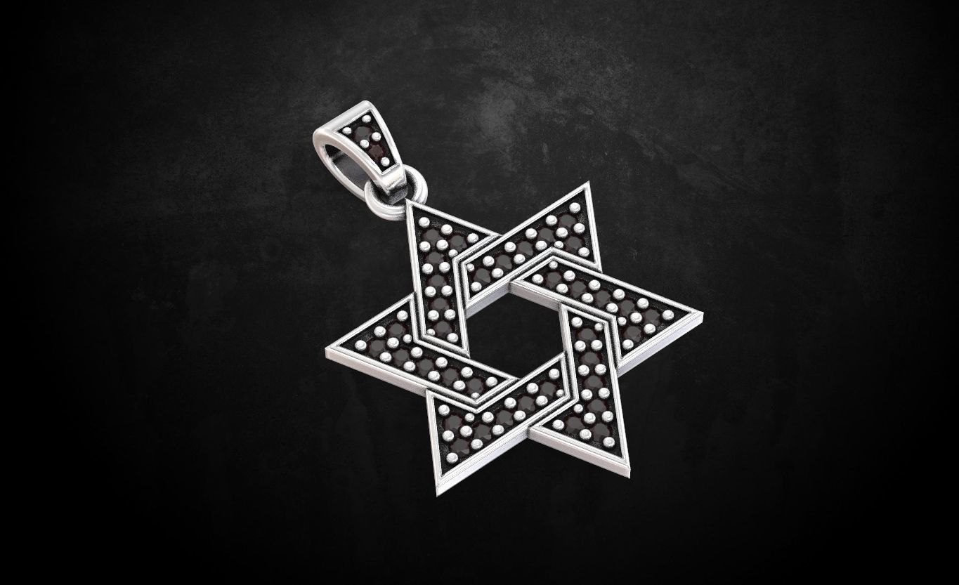 Pendant of the star of David 133 3D print model_2