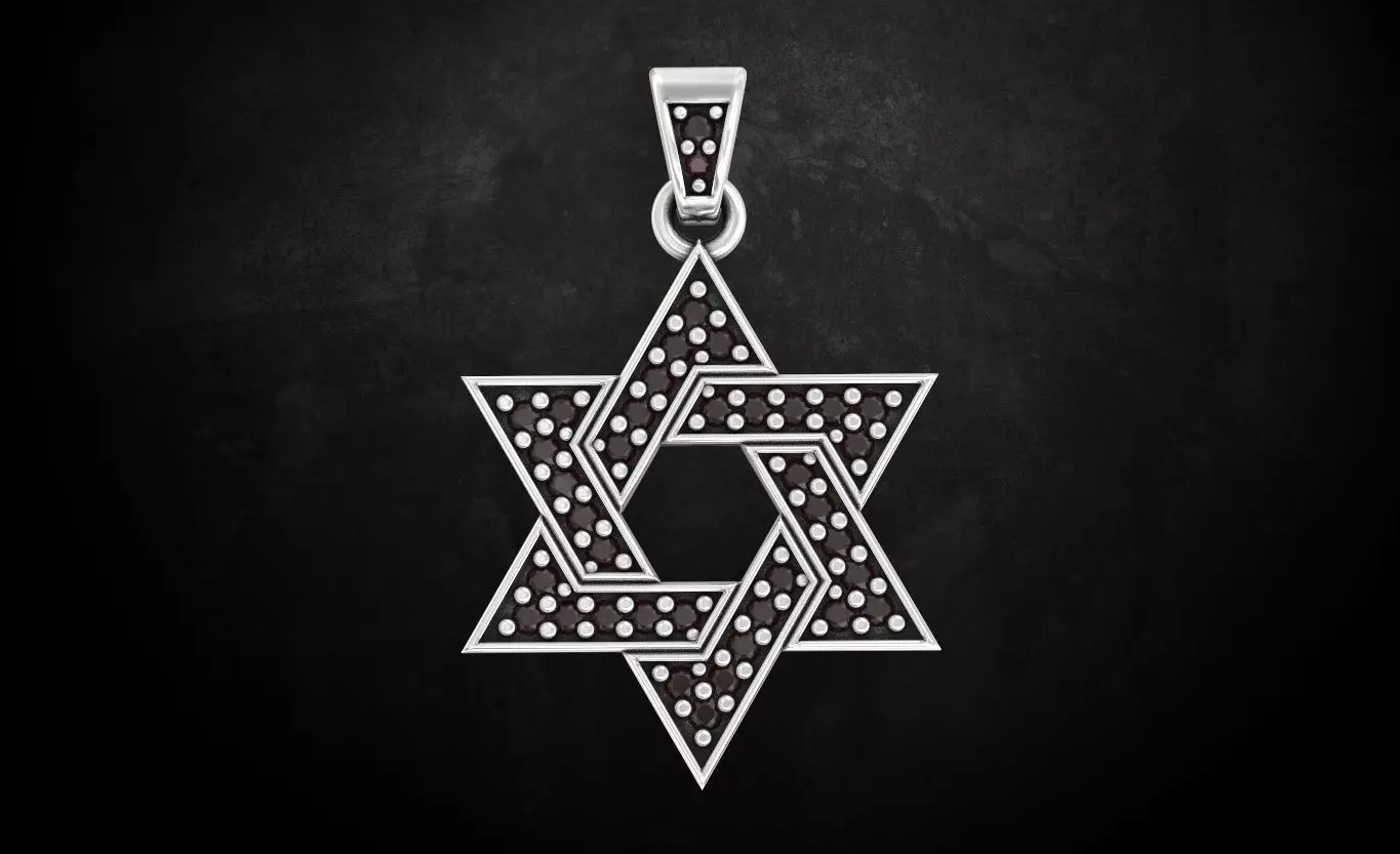 Pendant of the star of David 133 3D print model_0